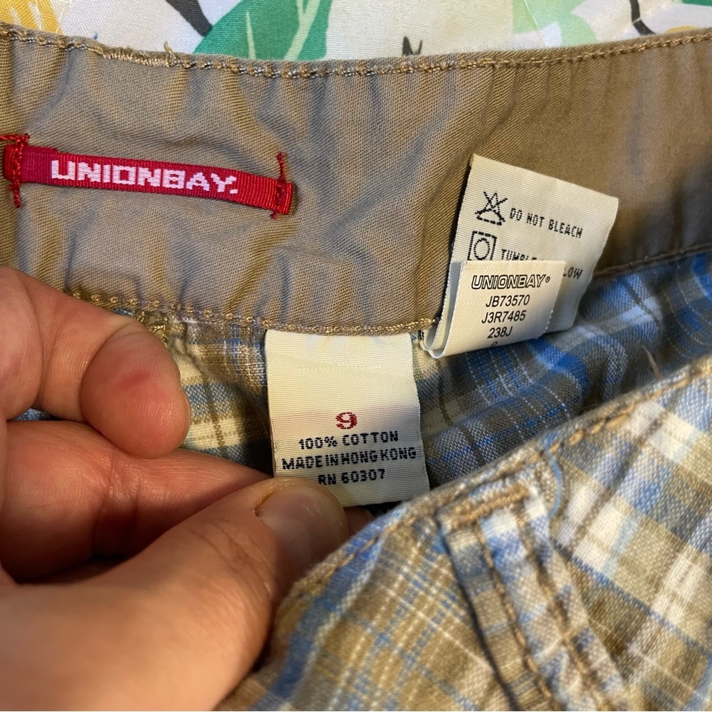 UNIONBAY Plaid Bermuda Shorts in Brown and Blue - Picture 10 of 15